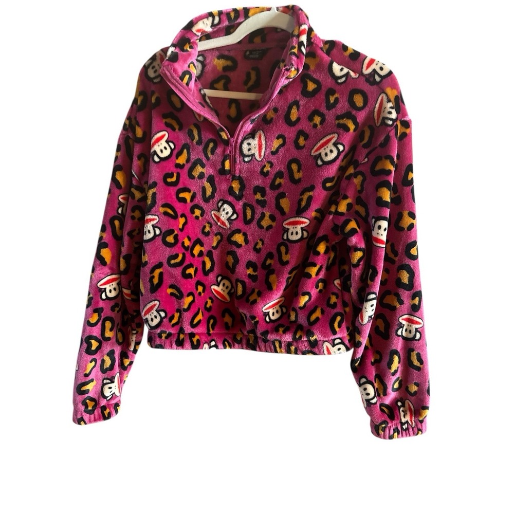 Paul Frank Julius Pink Woman's Size Extra Small 1/4 Zip Fleece Jacket